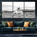 White Horse Wall Art Canvas Print – Framed Woman Rider