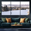 Snowy Mountain Wall Art Canvas Print – Framed Ski Slope