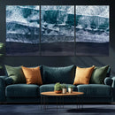 Black Beach Wall Art Canvas Print – Framed Aerial Ocean View