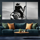Western Wall Art Canvas Print – Framed Cowboy and Horse
