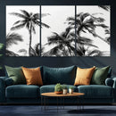 Palm Wall Art Canvas Print – Framed Monochrome Tropical