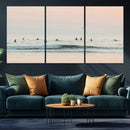 Pastel Ocean Wall Art Canvas Print – Framed Soft Sunset Calm