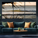 Sunset Surf Wall Art Canvas Print – Framed Golden Hour Waves
