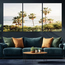 California Coast Palm Trees Wall Art Canvas Print – Framed