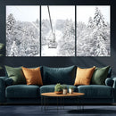 Snowy Ski Lift Wall Art – Framed Winter Mountain Canvas by MyGreatCanvas | Canvas Wall Art Prints | Photo Prints & Wall Decor