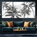 Black and White Palm Wall Art Canvas Print – Framed