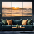 Calm Water Wall Art – Framed Sunset Waves Canvas Artwork, by MyGreatCanvas | Canvas Wall Art Prints | Photo Prints & Wall Decor