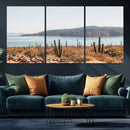 Desert Lake Wall Art – Framed Cactus Mountain Canvas by MyGreatCanvas | Canvas Wall Art Prints | Photo Prints & Wall Decor