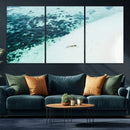 Minimal Beach Wall Art – Framed Ocean Swimming Canvas by MyGreatCanvas | Canvas Wall Art Prints | Photo Prints & Wall Decor