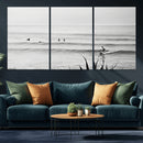 Surfer Silhouette Wall Art – Framed Calm Ocean Canvas by MyGreatCanvas | Canvas Wall Art Prints | Photo Prints & Wall Decor