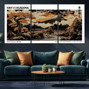 Modern Japanese Wall Art Canvas Print – Framed Abstract