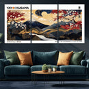 Modern Mount Fuji Wall Art Canvas Print – Framed Abstract