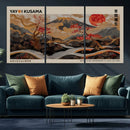 Modern Japanese Wall Art Canvas Print – Framed Abstract