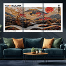 Mount Fuji Wall Art Canvas Print – Framed Abstract Mount
