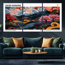 Modern Japanese Wall Art Canvas Print – Framed Abstract