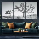 Joshua Trees Wall Art Canvas Print – Framed Black White
