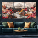 Mountain Wall Art Canvas Print – Framed Autumn Forest