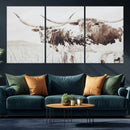Longhorn Wall Art Canvas Print – Framed Western Cow Rustic