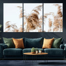 Pampas Grass Wall Art Canvas Print – Framed Neutral Tones