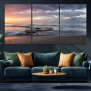 Golden Hour Wall Art Canvas Print – Framed Tranquil Waves