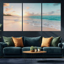 Beach Sunset Wall Art Canvas Print – Framed Ocean Waves