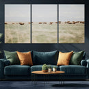 Bison Herd Wall Art Canvas Print – Framed Western Bison