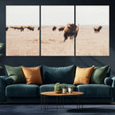 Bison Herd Wall Art Canvas Print – Framed Western Prairie