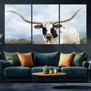 Texas Longhorn Wall Art Canvas Print – Framed Western Rustic