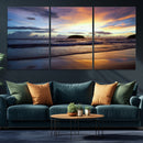 Beach Sunset Wall Art Canvas Print – Tropical Ocean Waves