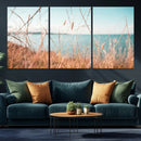 Coastal Grass Landscape Wall Art Canvas Print – Golden
