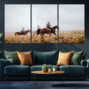 Western Cowboys Wall Art Canvas Print – Rustic Prairie