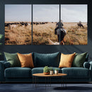 Western Wall Art Canvas Print – Framed Cowboy Cattle Drive by MyGreatCanvas | Canvas Wall Art Prints | Photo Prints & Wall Decor