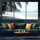 Tropical Beach Wall Art Canvas Print – Framed Serene Ocean