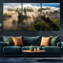 Tranquil Forest Scene Wall Art Canvas Print – Framed Moody