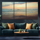 Sunset Seascape Wall Art Canvas Print – Framed Pastel Ocean