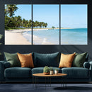 Palm Tree Coast Wall Art Canvas Print – Framed Island Getaway with Crystal Blue Water Scenic Artwork for Home, Office by MyGreatCanvas | Canvas Wall Art Prints | Photo Prints & Wall Decor