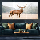 Vintage Wildlife Wall Art Canvas Print – Misty Landscape