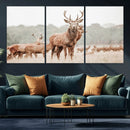 Rustic Nature Wall Art Canvas Print – Stag Woodland Framed