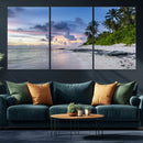 Tropical Beach Wall Art Canvas Print – Framed Sunset Glow