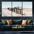 Desert Mailboxes Canvas Print – Framed Minimal Western