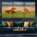 Texas Longhorn Pair Wall Art Canvas Print – Peaceful Rustic by MyGreatCanvas | Canvas Wall Art Prints | Photo Prints & Wall Decor