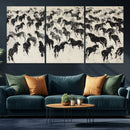Wild Horse Stampede Wall Art Canvas Print – Monochrome by MyGreatCanvas | Canvas Wall Art Prints | Photo Prints & Wall Decor