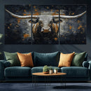 Rustic Longhorn Bull Wall Art Canvas Print – Vintage Western by MyGreatCanvas | Canvas Wall Art Prints | Photo Prints & Wall Decor