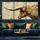 Rustic Longhorn Bull Wall Art Canvas Print – Vintage Western by MyGreatCanvas | Canvas Wall Art Prints | Photo Prints & Wall Decor