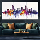 Atlanta Skyline Wall Art Canvas Print – Framed Colorful