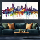 Atlanta Skyline Wall Art Canvas Print – Framed Colorful