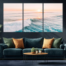 Sunset Surfing Wall Art Canvas Print, Ocean Wave Surfer with by MyGreatCanvas | Canvas Wall Art Prints | Photo Prints & Wall Decor