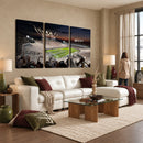 Epic Night Football Stadium Wall Art Canvas Print, Fireworks