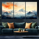 Warm Clouds Abstract Mountain Wall Art, Modern Landscape by MyGreatCanvas | Canvas Wall Art Prints | Photo Prints & Wall Decor