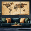 Push Pin World Map Canvas Print – Travel Tracker Wall Art